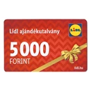 Ajándék LIDL vásárlási utalvány 5.000 Ft értékben