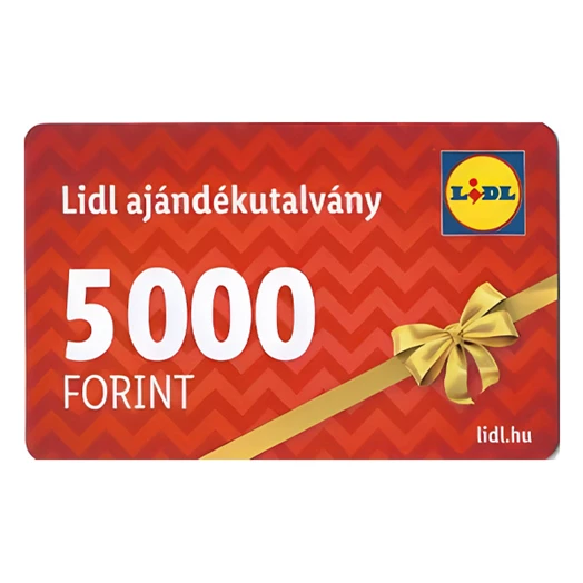 Ajándék LIDL vásárlási utalvány 5.000 Ft értékben