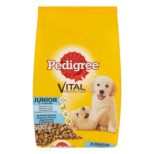 Állateledel száraz PEDIGREE Junior Medium kutyáknak csirke 500g