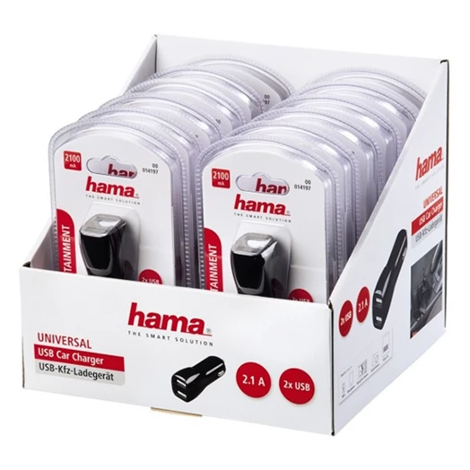 Autós töltő HAMA 2xUSB 2100mA