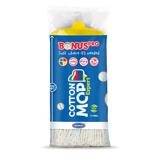 Felmosó pótfej BONUS CottonMop expert HoReCa HACCP 350g sárga