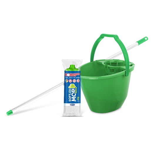 Felmosó szett BONUS extra vödör 11L+ 120cm nyél + softmop pótfej zöld