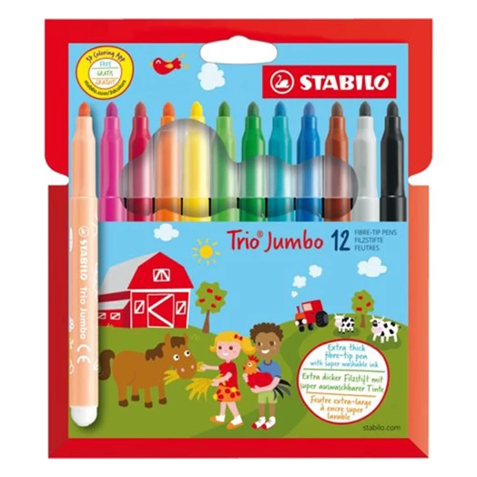 Filctoll STABILO Trio Jumbo 12db-os készlet