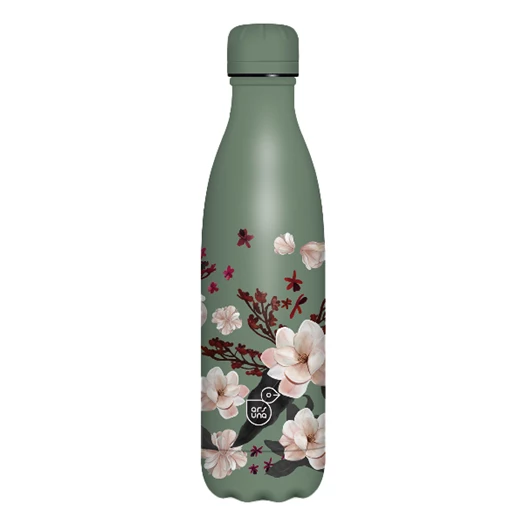 Kulacs duplafalú ARS UNA fém BPA-mentes 500 ml Flowery Pink