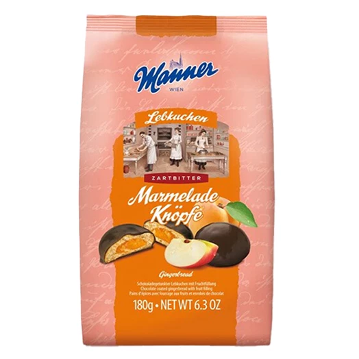 Mézeskalács MANNER Knöpfe barackos puszedli 180 g