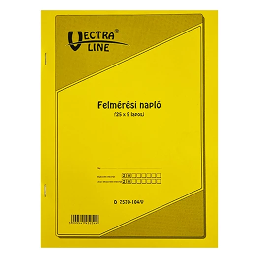 Nyomtatvány felmérési napló VECTRA-LINE A/4 25x5 vegykezelt