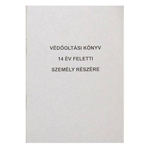 Nyomtatvány védőoltási könyv PÁTRIA 14 év feletti személy részére A/6