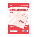 Rajzlap műszaki FORTUNA A/4 180gr 25 ív/csomag