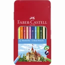 Színes ceruza FABER-CASTELL hatszögletű fémdobozos 12 db/készlet