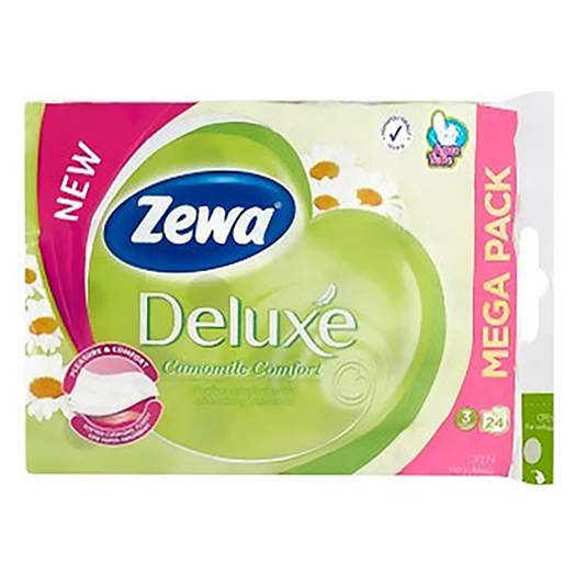 Toalettpapír ZEWA Deluxe 3 rétegű 24 tekercses Camomile