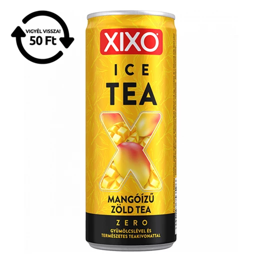 Üdítőital szénsavmentes XIXO Zöld tea Mangó Zero 0,25l DRS